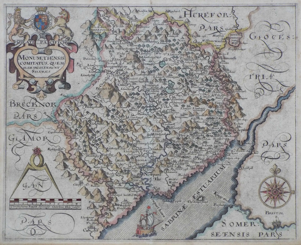 Map of Monmouthshire - Saxton-Hole